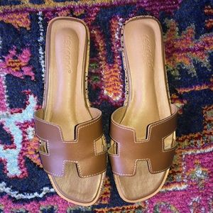Tan sandals